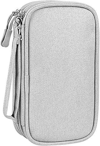 HCFGS Bolsa Cables de Viaje, 3 Capas Bolsa Cables Organizador Estuche de Electrónicos Accesorios Cable Organizer Bag para Cargadores, Cable USB, Powerbank, Tarjetas de Memoria (Gris)  