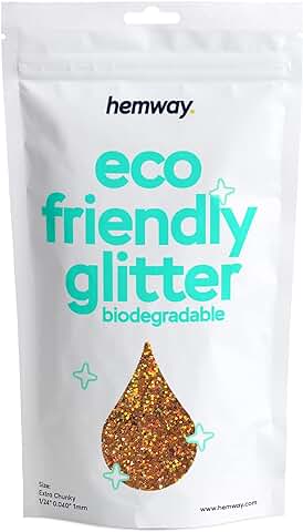 Hemway Eco Friendly Biodegradable Glitter 100 g / 3,5 oz Bio Cosmético Seguro de la Chispa Vegano para Cara, Sombra de ojos - 1/24" 0,04" 1 mm - Cobre Holográfica  