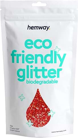 Hemway Eco Friendly Biodegradable Glitter 100 g / 3,5 oz Bio Cosmético Seguro de la Chispa Vegano para la Cara, Sombra de ojos - 1/40" 0,025" 0,6 mm - rojo Holográfico  