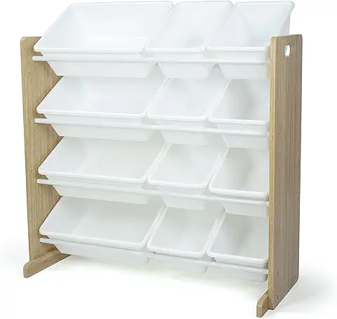 Humble Crew WO70526 Toy Organizer, Acero,Madera, Natural/Blanco, 86.4 x 39.4 x 79.5 cm  