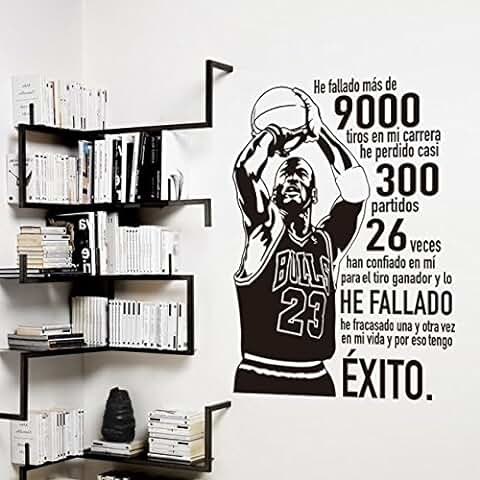 IDEAVINILO ÚNICO Vendedor Original- Vinilo Decorativo de Michael Jordan He Fallado más de 9000 Tiros en mi Carrera.Compre SÓLO Original Color Negro. Medidas: 60x80cm  