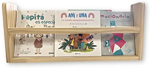 Idecu Librería Infantil para Pared - Estantería Montessori - Ideal para Libros y Almacenaje de Juguetes - Estimula el Aprendizaje e Independencia de los Niños - Incluye Tornillos - 70 x 30 x 10 cm  