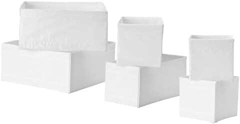Ikea - Juego de 6 Cajas Organizadoras, Mantienen tus Cajones Organizados, Blancas, Blanco, 6 Unidades  