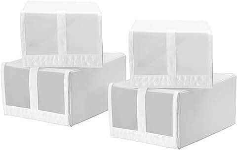 Ikea SKUBB - Caja de Zapatos, Color Blanco, 4 Piezas, 22 x 34 x 16 cm  