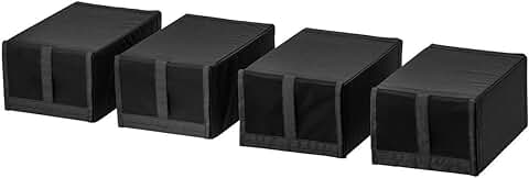 IKEA SKUBB caja de Zapatos Negro 4 Piezas  