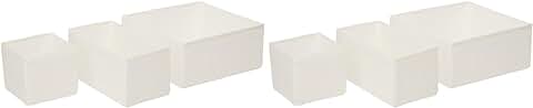 Ikea – Conjunto de 6 Cajas de Almacenaje SKUBB en 3 tamaños – Color Blanco  