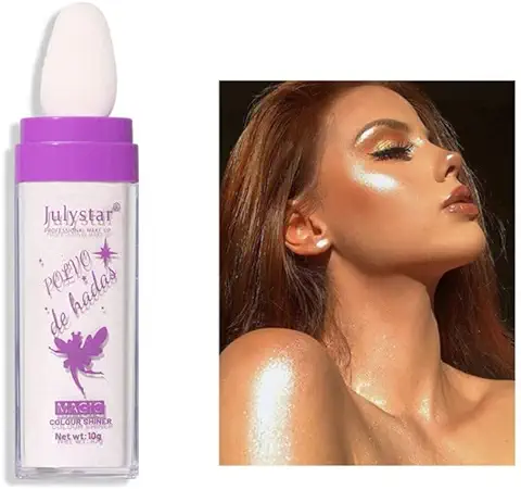 Iluminador en Polvo, Maquillaje de Belleza Brillante para Cuerpo, Cara y Cabello, para Festivales y Fiestas de Larga Duración (01)  