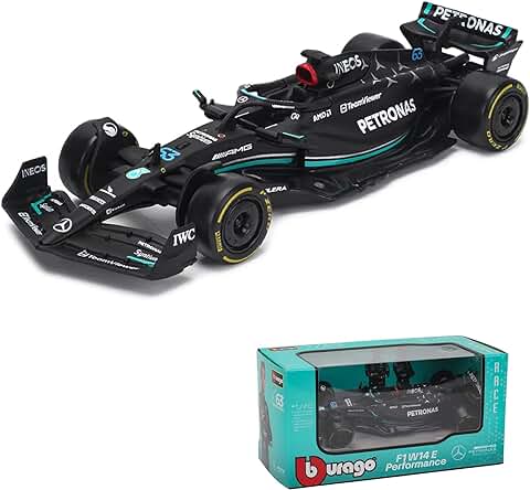 JODIYAAH 1/43 Bburago 1:43 Mercedes-AMG Petronas F1 Team W14 2023 44# Lewis Hamilton F1 63# George Russell Alloy Car Die Cast Model Collection Gift (W14 63#)  