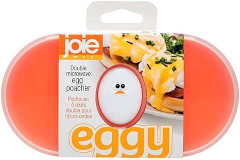 Joie Kitchen Gadgets Joie 50527 - Escalfador Doble para Microondas (silicona Antiadherente, Aprobada por LFGB, Color Blanco  