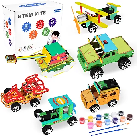 JONRRYIN 6 Paquetes Puzzle 3D Madera, Maqueta de Coches Aviones, Puzzles 3D Niños de Maquetas Madera Artesanías Niños Juguete, Educativo DIY Niños 8-12 Años  