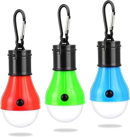 JOPHEK Lámpara de Camping, LED Linterna de Camping con Pilas Lámpara de Camping Luz de Tienda Portátil Luz de Emergencia Impermeable para Acampar (3P)  