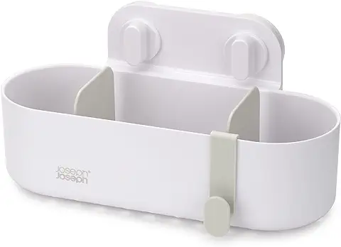 Joseph Joseph Duo Estanteria Ducha sin Taladro, Organizador de Baño para Accesorios de Ducha, Blanco, Grande  