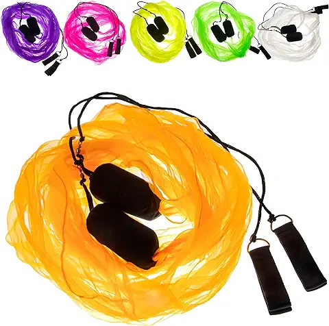 Juggle Dream Bufanda Bandera POI Kit - Practica Malabares Spinning Pois - Espiral Pois Blandos con Video de Aprendizaje (Naranja)  