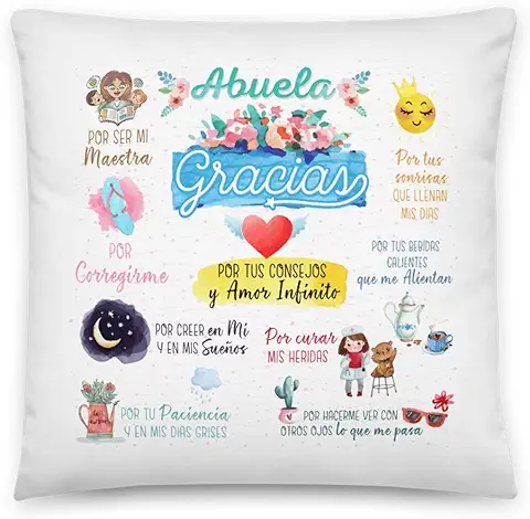 Kembilove Almohada para Abuela – Cojines para Abuelas – Regalos Originales para Abuelas – Cojín con Mensaje Nadie me Consiente como mi Abuelita – La Mejor Sorpresa para tu Abuela (Abuela Gracias)  