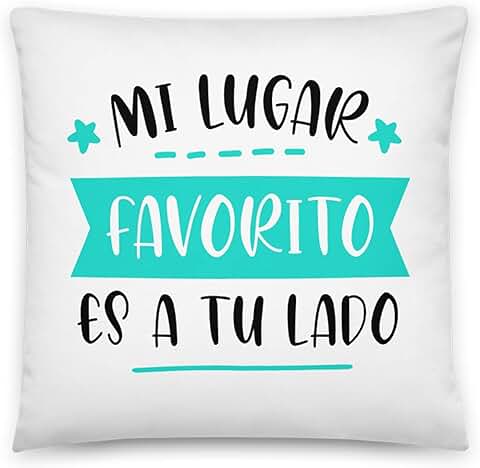 Kembilove Almohada para Parejas – Cojín Blando para Parejas con Mensaje Mi Lugar Favorito es tu a tu Lado – Cojines Originales para Regalar a Enamorados el día de San Valentín  