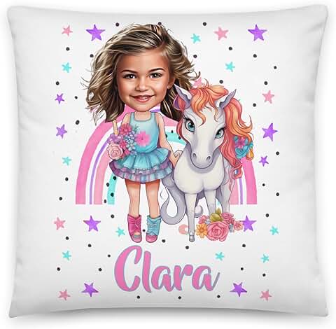 Kembilove Cojines Personalizados – Cojin para Niño Personalizado con Foto y Nombre – Cojines Infantiles – Vuelta al Cole – Cojines Ultra Suaves y Cómodos – Regalos Originales (Unicornios)  