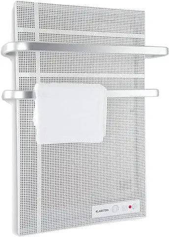 Klarstein Hot Spot Wave Panel Infrarrojo - Calefactor Infrarrojo, Radiador de Pared, 51 x 80 cm, 20 m², 1000 W, Termostato, Portatoallas, Protección Antisalpicadura, Aluminio, Plateado  