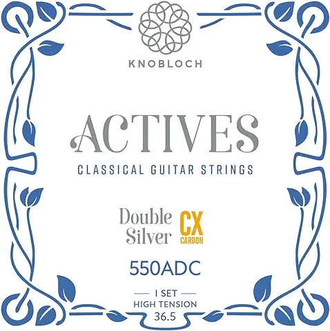 KNOBLOCH STRINGS - Cuerdas de Guitarra Española | 550ADC Double Silver CX Carbon | Tensión Alta 36.5 | Graves Brillantes | Agudos Cautivadores | Juego Cuerdas para Flamenca y Clásica | Hechas España  