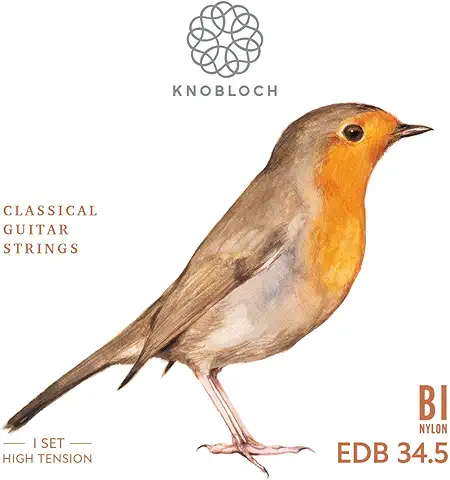 KNOBLOCH STRINGS - Cuerdas de Guitarra Española | EDN34.5 - ERITHACUS Alta Tensión 34.5 | Double Silver | Nylon | Sonido Homogéneo y Cálido | Juego Cuerdas para Flamenca y Clásica | Hechas en España  