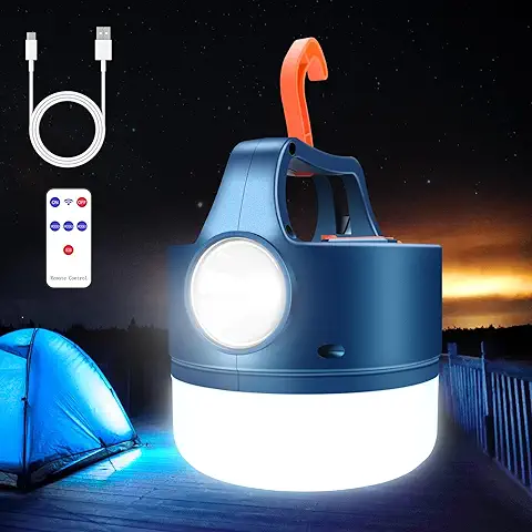 Laliled Linterna de Camping Linterna Recargable USB o Solar Lámpara de Mesa IP4 Impermeable 5 Modos 2400mAh LED Exterior Interior Emergencia Pesca Senderismo  