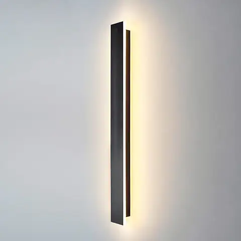 Lampara de Pared LED, Aplique Pared Impermeable Minimalista Negra para Interior Exterior, Luz Cálida de 3000K, 12W, Protección IP65, Material Acrílico y de Hierro, para Iluminación Interior y Exterior  