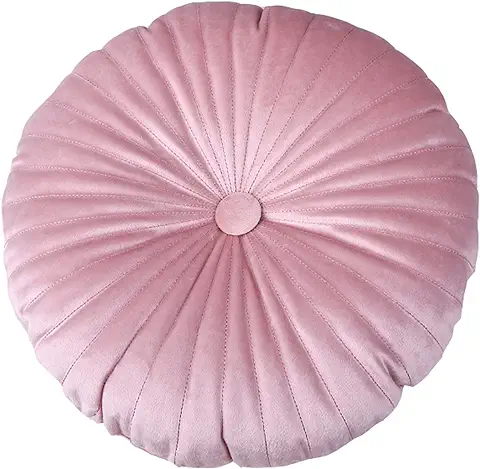 LANFIRE Cojín Redondo Cojín de Calabaza Cojín de Piso Cojín de Silla Cojín Decorativo Almohada Sofá Cama (35CM, Pink)  