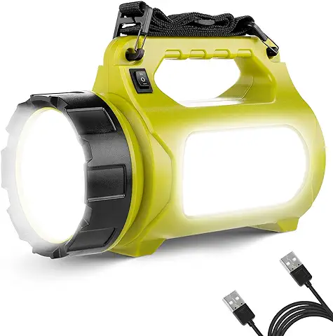 LE Linterna de Cámping Recargable 1000 Lúmenes, Antorcha LED CREE, 5 Modos de Luces de Trabajo Power Bank, Farol de Cámping Impermeable para Senderismo, Pesca, Emergencia y Más  