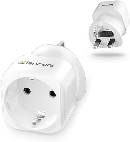 LENCENT 1X Adaptador Enchufe Ingles UK Inglaterra Adaptador de Viaje, Español 2-Pin Europa a 3-Pin Reino Unido para Londres Irlanda Escocia Britanico Maldivas Gran Bretaña (Tipo G)  