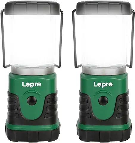 Lepro Linterna de Camping LED, Lámpara de Camping 350 lm (no Incluida Batería), Farol Camping Regulable 4 Modo de Iluminación, Luz de Emergencia LED para Camping, Senderismo, Pesca, etc, pack of 2  
