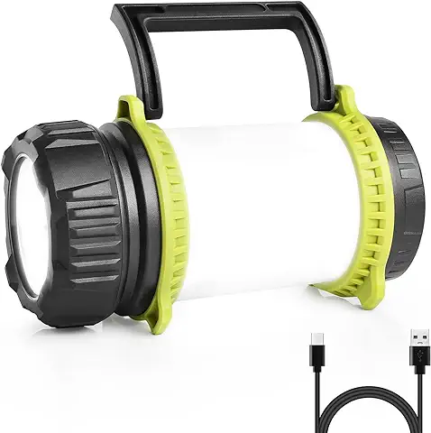 Lepro Lámpara Cámping 10W, Linterna Cámping LED Recargable, Super Brillante 500lm CREE LED, Linterna de Mano Regulable con luz Advertencia, Adecuado para Camping, Pesca, Senderismo, Emergencia, etc  