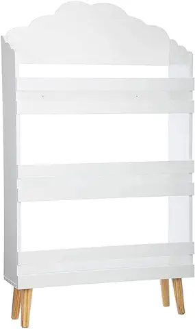 Librería Infantil para Libros, Estantería Infantil de 3 Niveles, Estantería para Guardar Libros Juguetes, Estantería para Habitación İnfantil Jardín de Infancia, de Madera MDF, 58x18x98cm, Blanco  