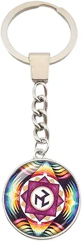 Llavero Colgante de Símbolo de Antahkarana de Geometría Sagrada para Mujer, Hombre, Colgante de Chakra, Joyería de Meditación, Plata, 1X  