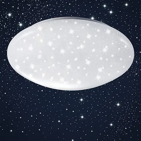 Lámpara de Techo LED, Decoración de Cielo Estrellado, Lámpara de Techo con luz Blanca 4.000K 1.200lm, Ø28cm, LED Integrado de 12W, Lámpara de Salón o Dormitorio de bajo Consumo, Plástico, IP20  