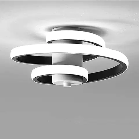 Lámpara de Techo Moderna, 18W Plafón LED, Diseño Línea Espiral, Iluminación para Salón Dormitorio Cocina Sala de Estar Pasillo Comedor, 220V, Luz Blanco Frío 6000K  