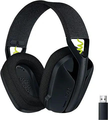 Logitech G435 Auriculares Inalámbricos LIGHTSPEED para Gaming,Ligeros, Micrófono Integrado, Batería de 18horas, Compatibles con Dolby Atmos, Bluetooth, PC,PS4,PS5, Móvil, Negro y Amarillo Fluorescente  