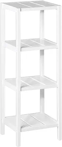 LOLAhome Estantería de 4 Baldas Minimalista Blanca de Madera para Baño Vitta  