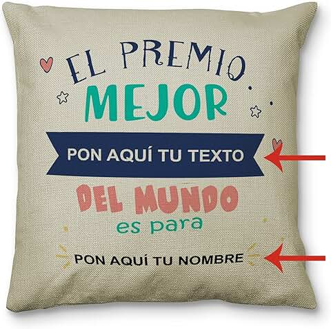 LolaPix Cojines con Frases. Regalos Personalizados. Cojines Personalizados. Impresion por 1 Cara. 40 x 40 cm. Textura Tipo Lino. Cremallera Invisible. Regalos Originales. Mejor Azul  