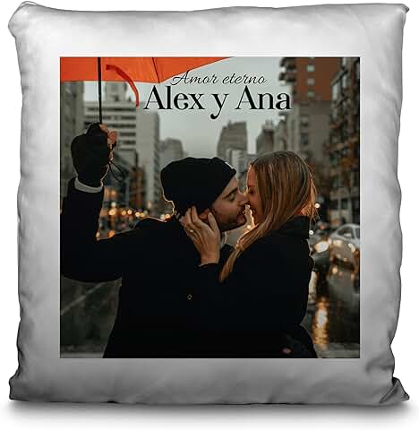 LolaPix Cojín Personalizado con Foto. Cojines Personalizados. Impresion por 1 Cara. 35 x 35 cm. Tejido de Poliéster. Cremallera Invisible. Regalos Originales. San Valentin, Padre, Madre. 1 Cara  