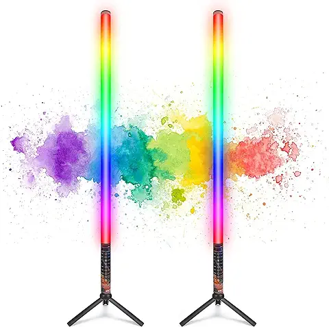 LUXCEO 2 Barras de luz LED Portátiles para Vídeo Mood1,Barra de luz de Fotografía 85cm,batería Incorporada de 2000 MAh,lámpara de Foto RGB,Youtube,TikTok,Streaming de Juegos,Bar,iluminación de Fotos  