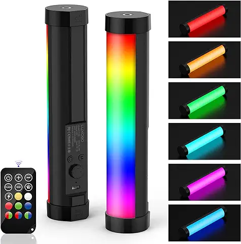 LUXCEO P100 RGB Luz Fotografia USB, RGB Light Profesional para Tiktok,Youtube,Grabación de Video,Iluminación Exterior,CRI 95 +,TLCI 99 +,2000mAh,3000/6000K, Incluida Luz de Video LED P100  