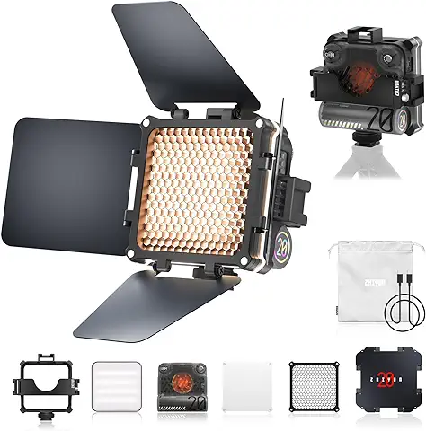 Luz de Video, ZHIYUN M20 Combo [Oficial] Luz de Relleno LED para Vídeo, Ajustable 2700-6500K, 4500mAh Incorporada Batería, Lámpara Iluminación Continua para Fotografía de Video DSLR  