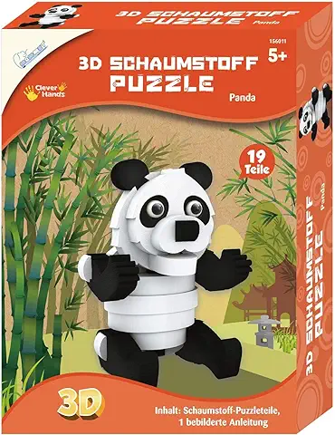 Mammut Spiel & Geschenk- Tiere Manualidades 3D Puzzle Panda, Safari, Animales de Espuma, Completo con Piezas de Rompecabezas e Instrucciones, Juego Creativo para Niños a Partir de 5 Años (156011)  