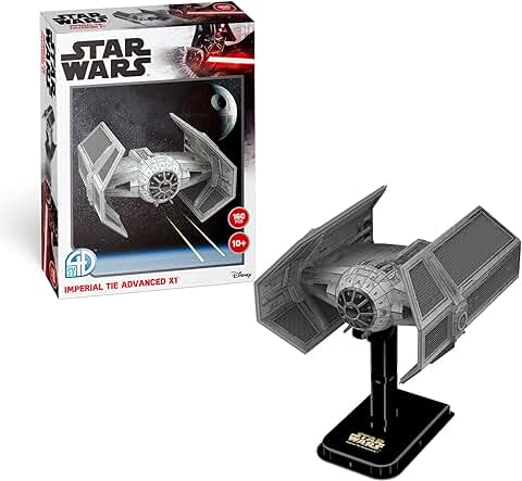 Maquetas para Construir Adultos - Puzzle Star Wars Tie Advanced X1 | Figuras Naves Star Wars | 4D Puzzle Niños 10 Años o Más | Maqueta Star Wars Adultos  