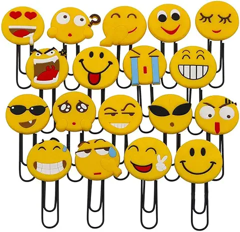 Marcadores de Libros Lindos de Smiley, Bookmark de Divertidos, Marcador de Emoticonos de Novedad para Niños, Niñas, Estudiante de la Escuela (10PCS al Azar)  