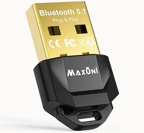 Maxuni Bluetooth USB 5.1, Adaptador Bluetooth para PC Computadora Ordenador Portátil, Chiavetta Bluetooth para Teclado Ratón, Compatible con Windows 10/11 Conectar y Jugar  