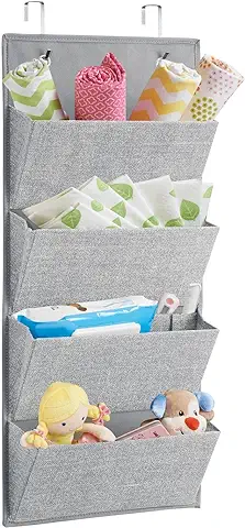 MDesign Organizador Colgante con 4 Compartimentos para Bolsos – El Perfecto Organizador de Bolsos – Colgador para Gafas, Monederos o Fulares - Color: gris  