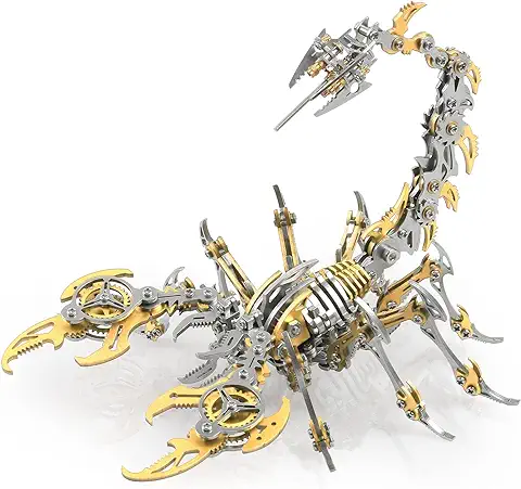 Metalkitor Scorpion - Kits de Rompecabezas de Metal 3D para Adultos y Adolescentes, 454 Piezas, Modelos de Montaje Mecánico, 4 Horas para Construir, Ideal para Regalos y Decoraciones (dorado)  