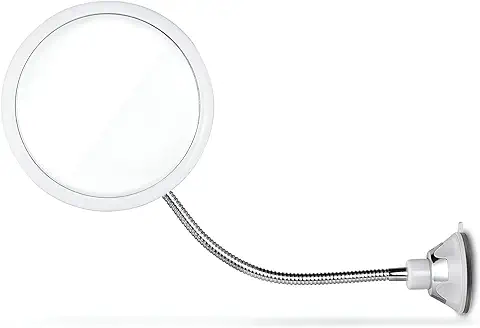 MIRRORVANA Espejo Flexible para Ducha - Espejo de Afeitado Antivaho con Ventosa y Giro de 360° - Espejo Redondo de Baño Irrompible - 17 cm  