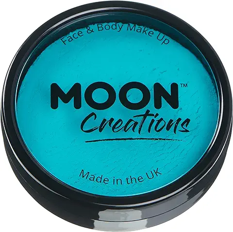 Moon Creations Maquillaje Facial y Corporal Profesional | Pintura de Color Profesional | Pintura Facial para Niños, Adultos, Disfraces, Festivales, Halloween Turquesa 36g  