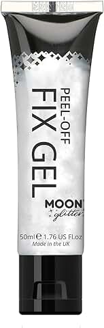 Moon Glitter - Gel Fijador de Purpurina de 50 ml, base Adherente para Purpurina para el Cuerpo y la Cara. Apta para todo tipo de Purpurinas, Finas, Gruesas, Holográfica, Iridiscentes y Biológicas.  